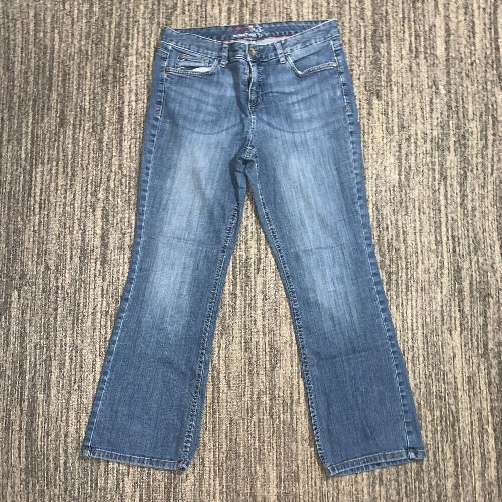 Vintage 90s Y2K Tommy Hilfiger Women's Size 14 Bootcut Jeans Medium Wash